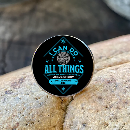 I CAN DO ALL THINGS-BLUE-LAPEL/HAT PIN