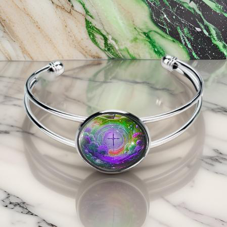 CROSS IN APPLE-PURPLE-BRACELET