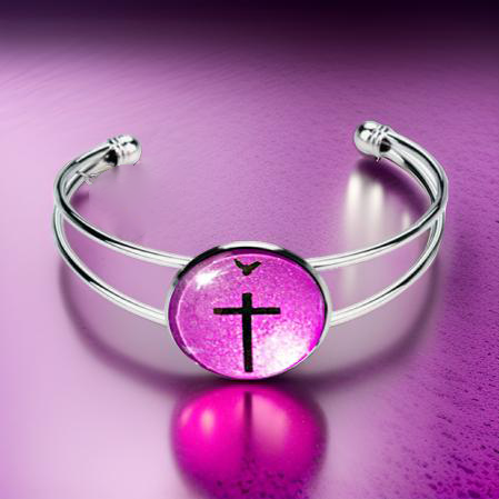 CROSS AND DOVE-PINK-BRACELET
