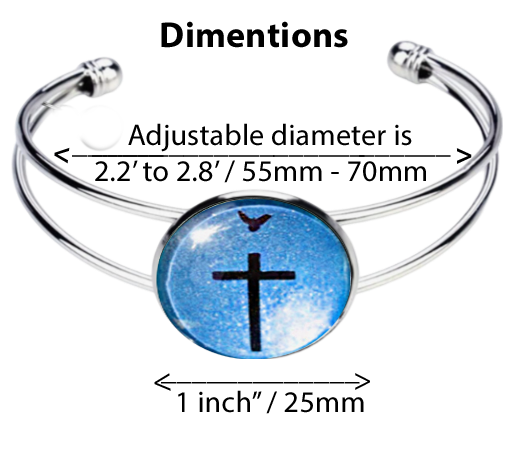 CROSS AND DOVE-LIGHT BLUE- BRACELETS