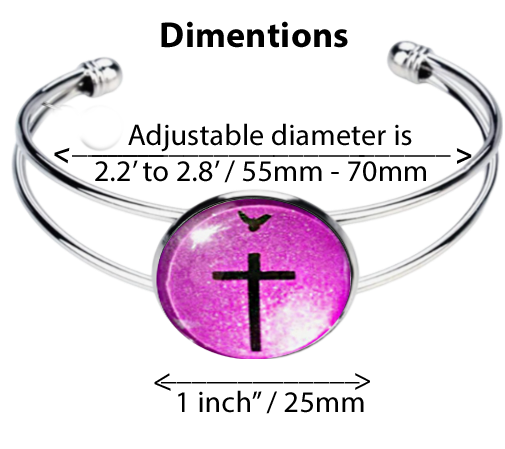 CROSS AND DOVE-PINK-BRACELET