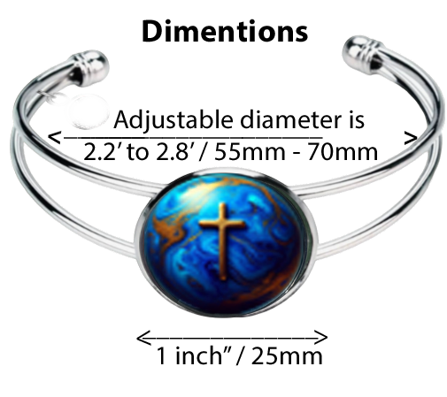 WORLD AND CROSS-BLUE-BRACELET