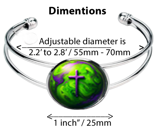 WORLD AND CROSS-GREEN-BRACELET