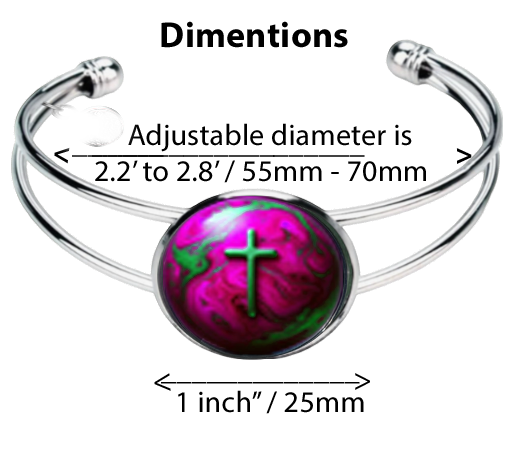 WORLD AND CROSS-PINK-BRACELET