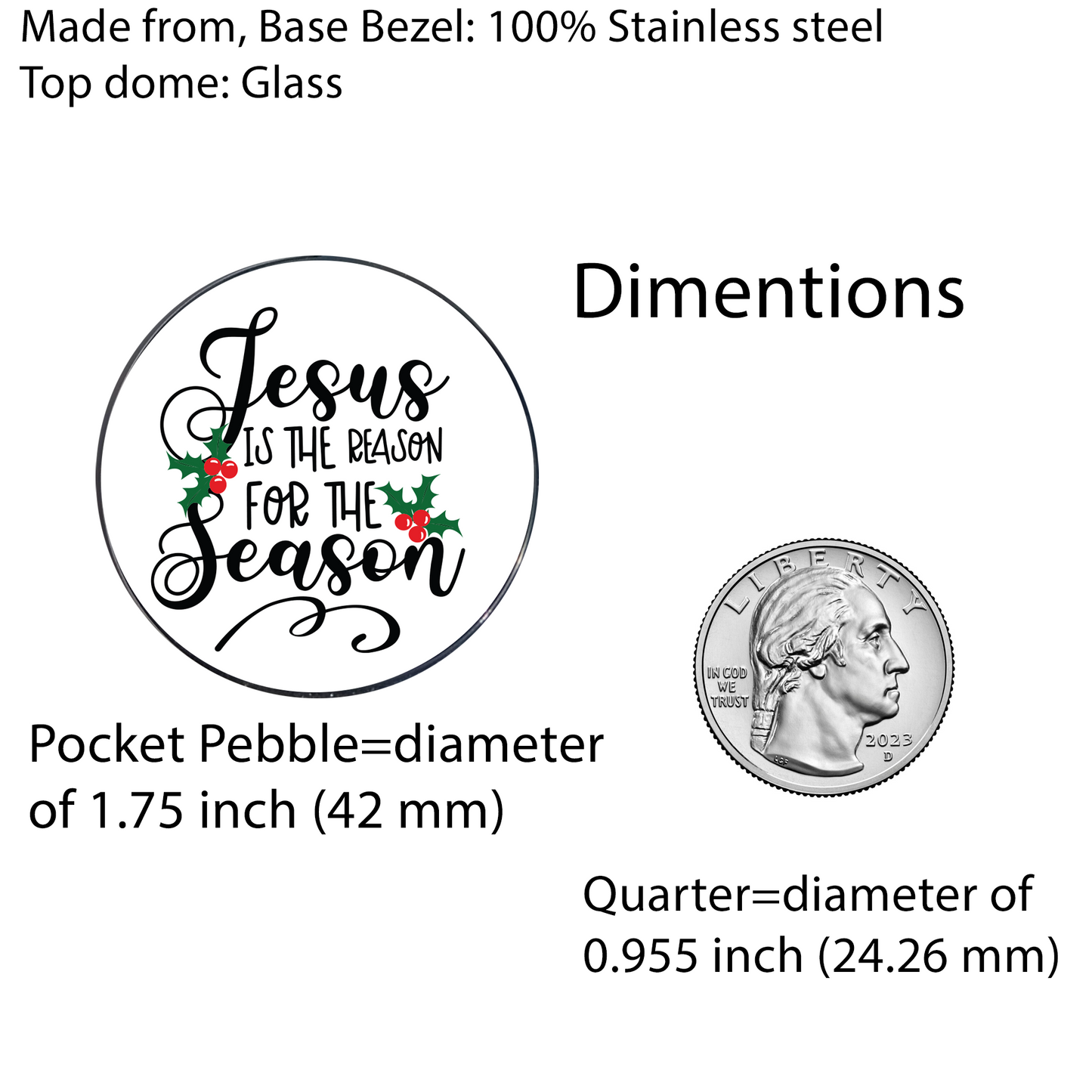 JESUS IS THE REASON-CHRISTMAS POCKET PEBBLE