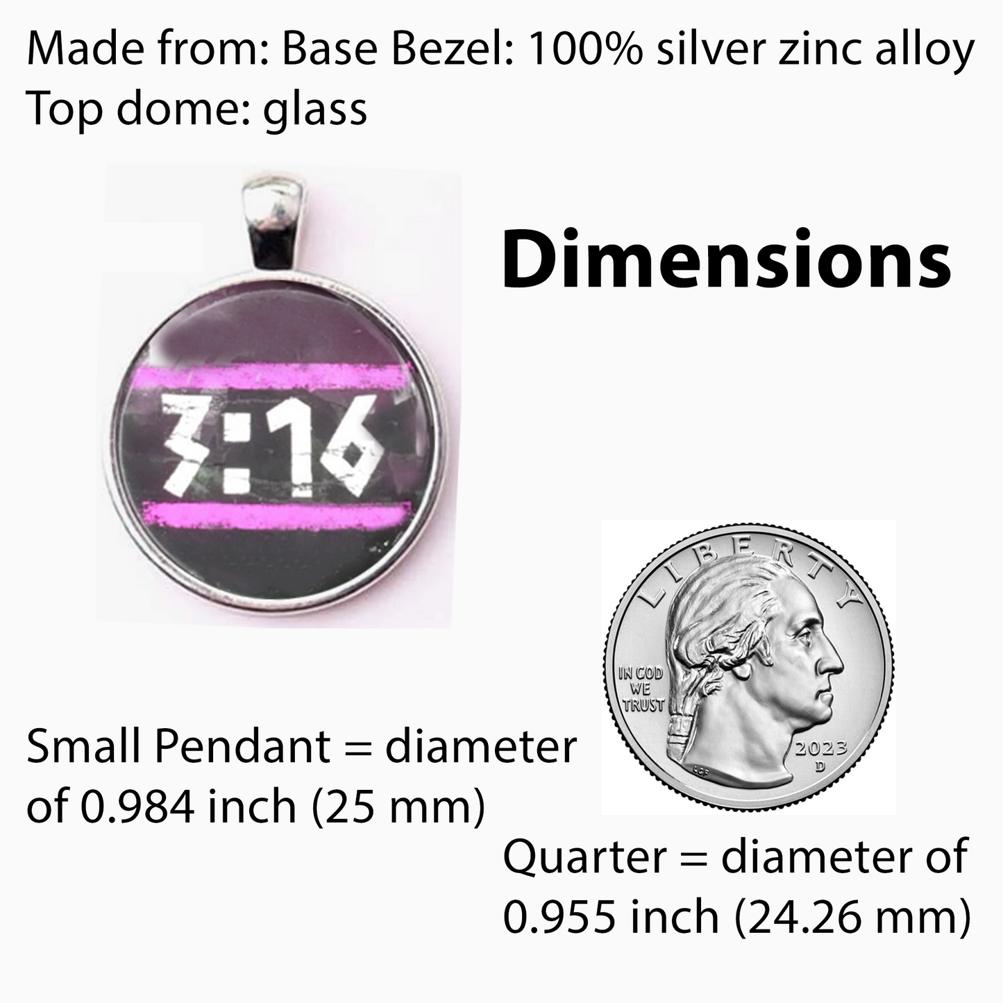 3:16-PINK-SMALL PENDANT