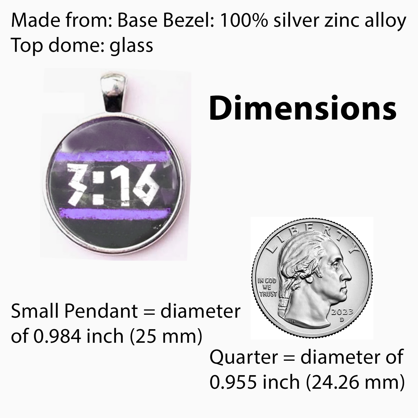 3:16-PURPLE-SMALL PENDANT