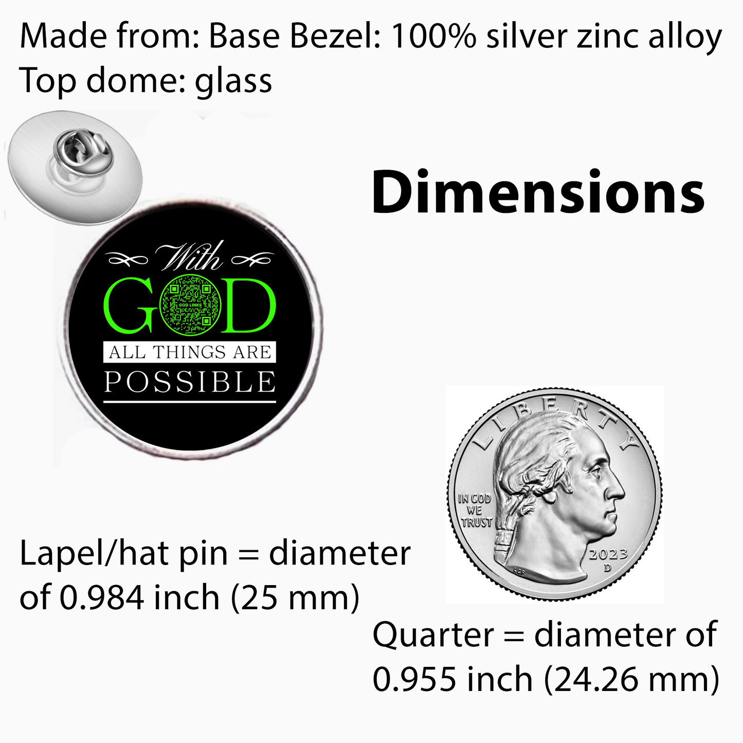 ALL THINGS POSSIBLE-GREEN-LAPEL/HAT PIN