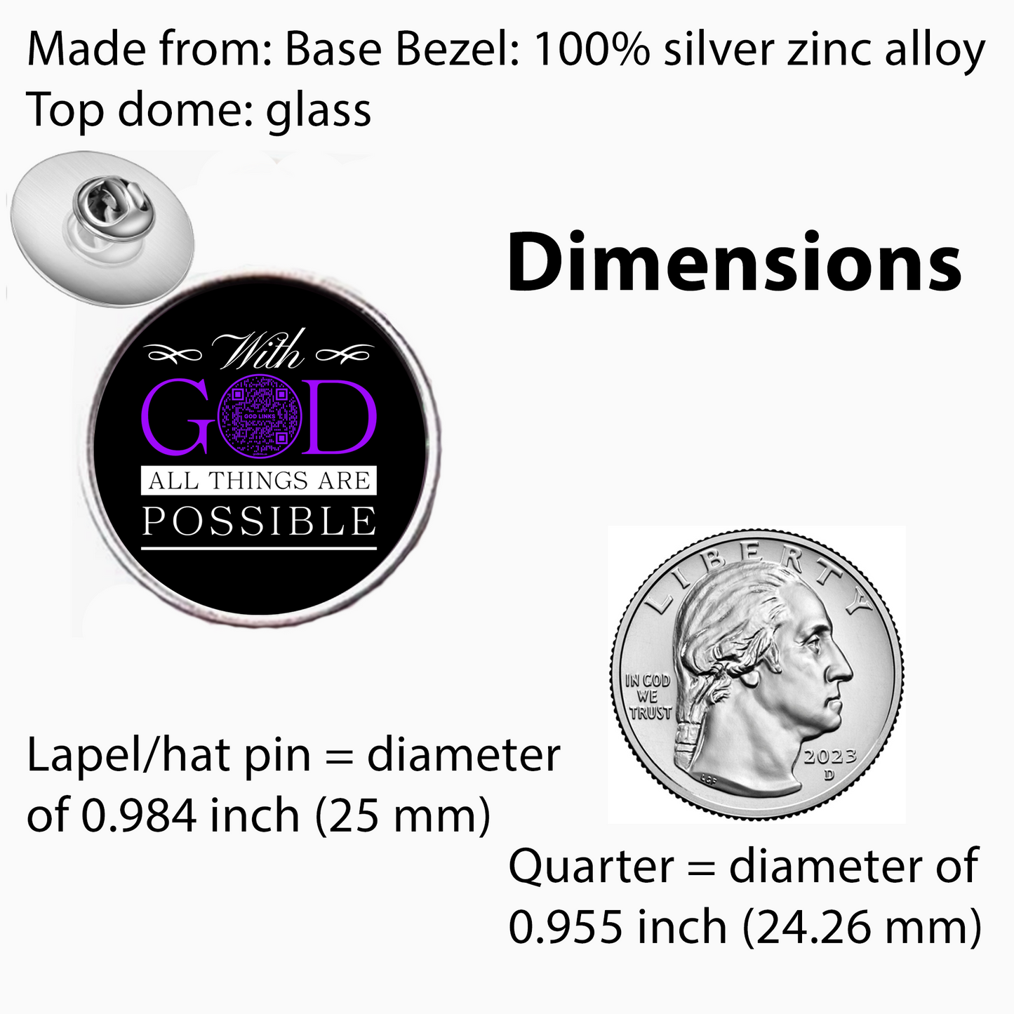 ALL THINGS POSSIBLE-PURPLE-LAPEL/HAT PIN