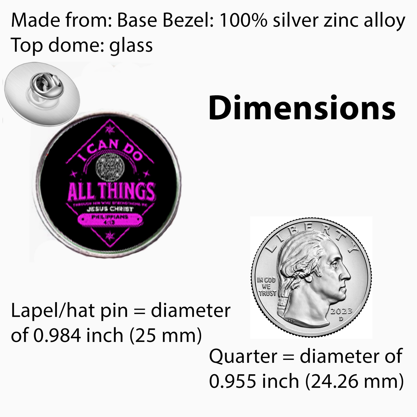 I CAN DO ALL THINGS-PINK-LAPEL/HAT PIN