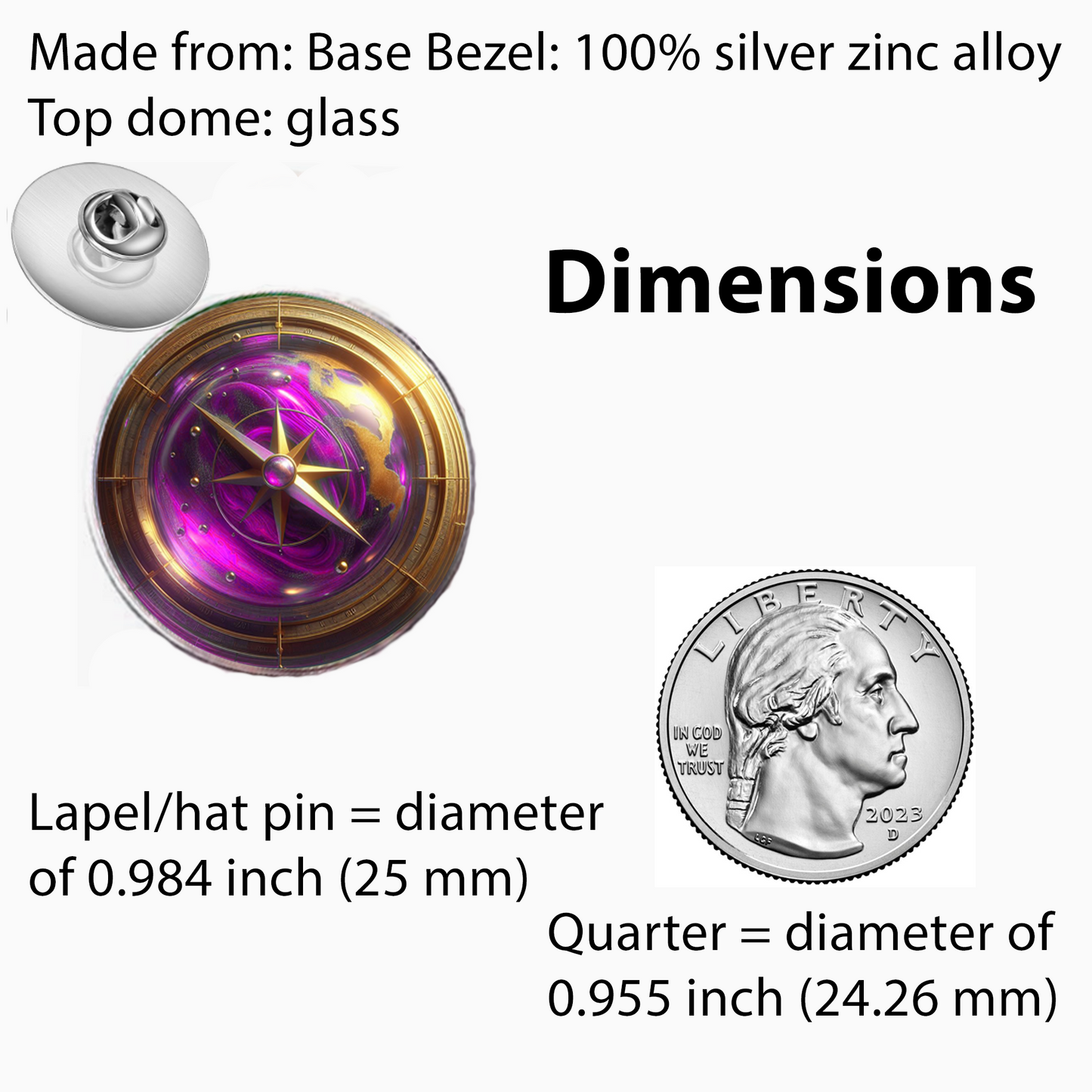 COMPASS-PINK-LAPEL/HAT PIN
