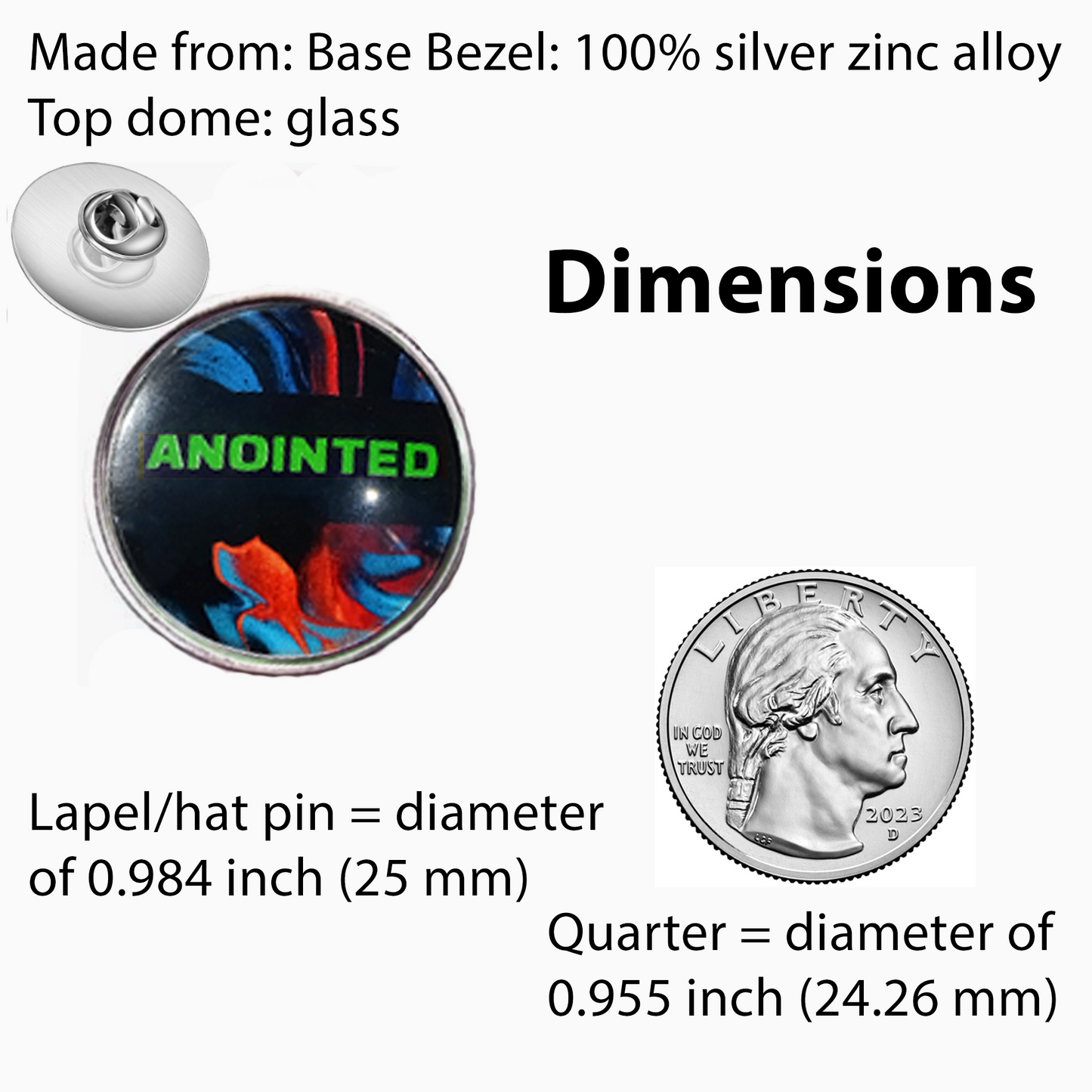 ANOINTED-GREEN-LAPEL/HAT PIN