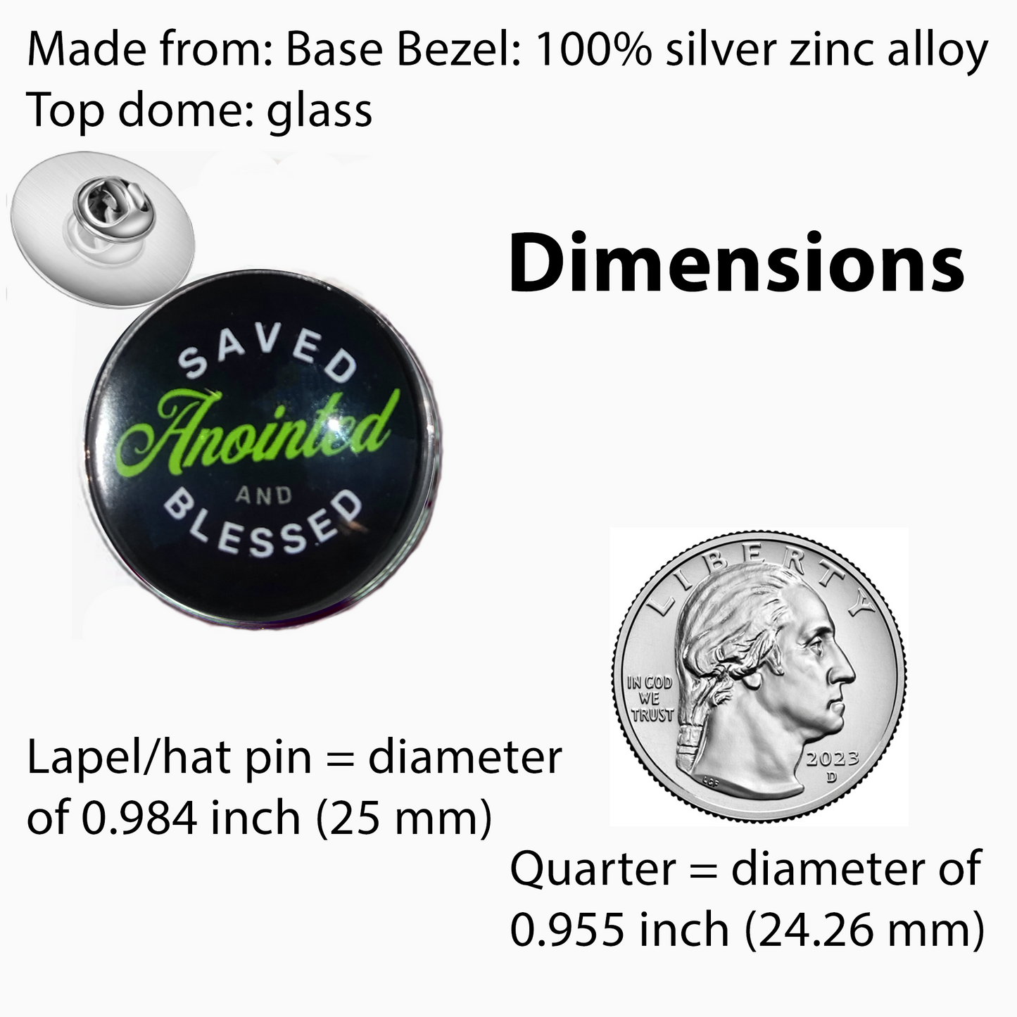 SAVED-GREEN-LAPEL/HAT PIN