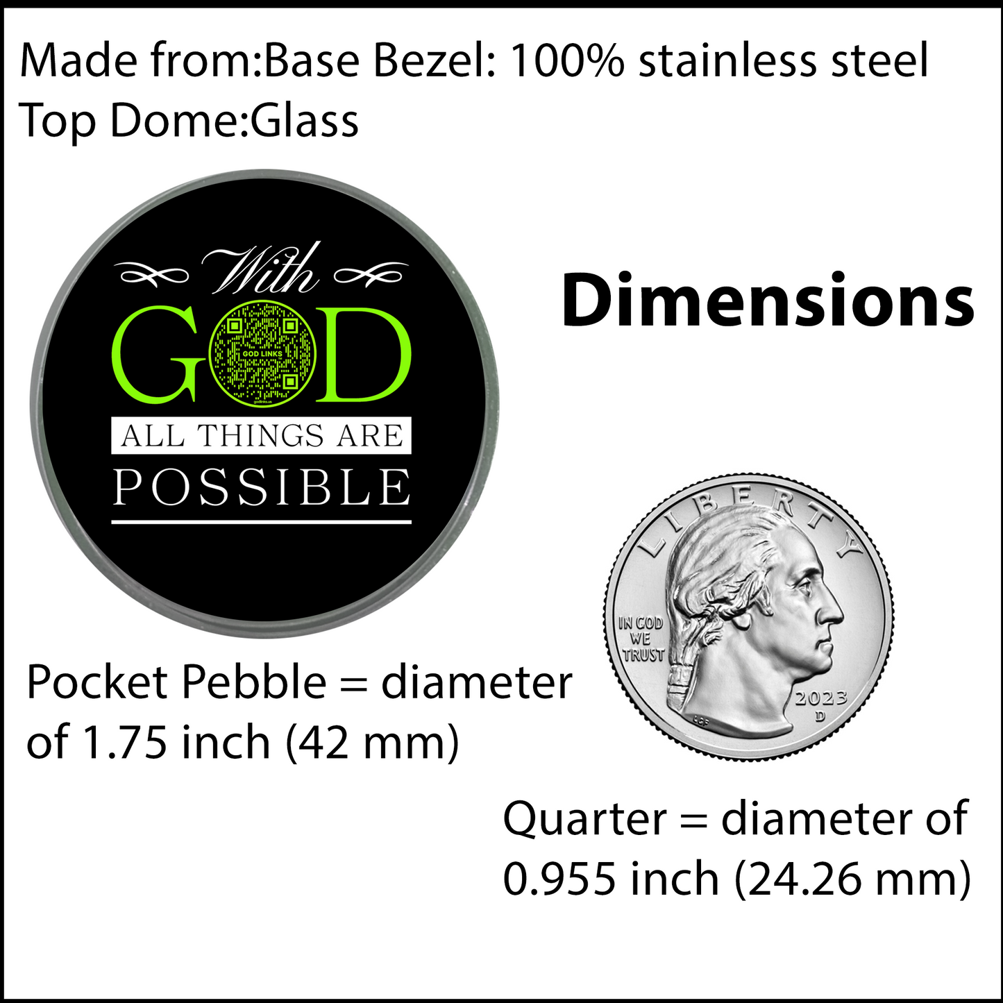ALL THINGS POSSIBLE-GREEN-POCKET PEBBLE