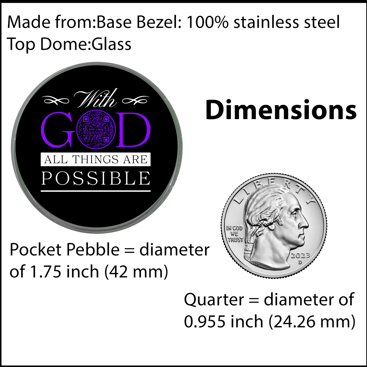 ALL THINGS POSSIBLE-PURPLE-POCKET PEBBLE