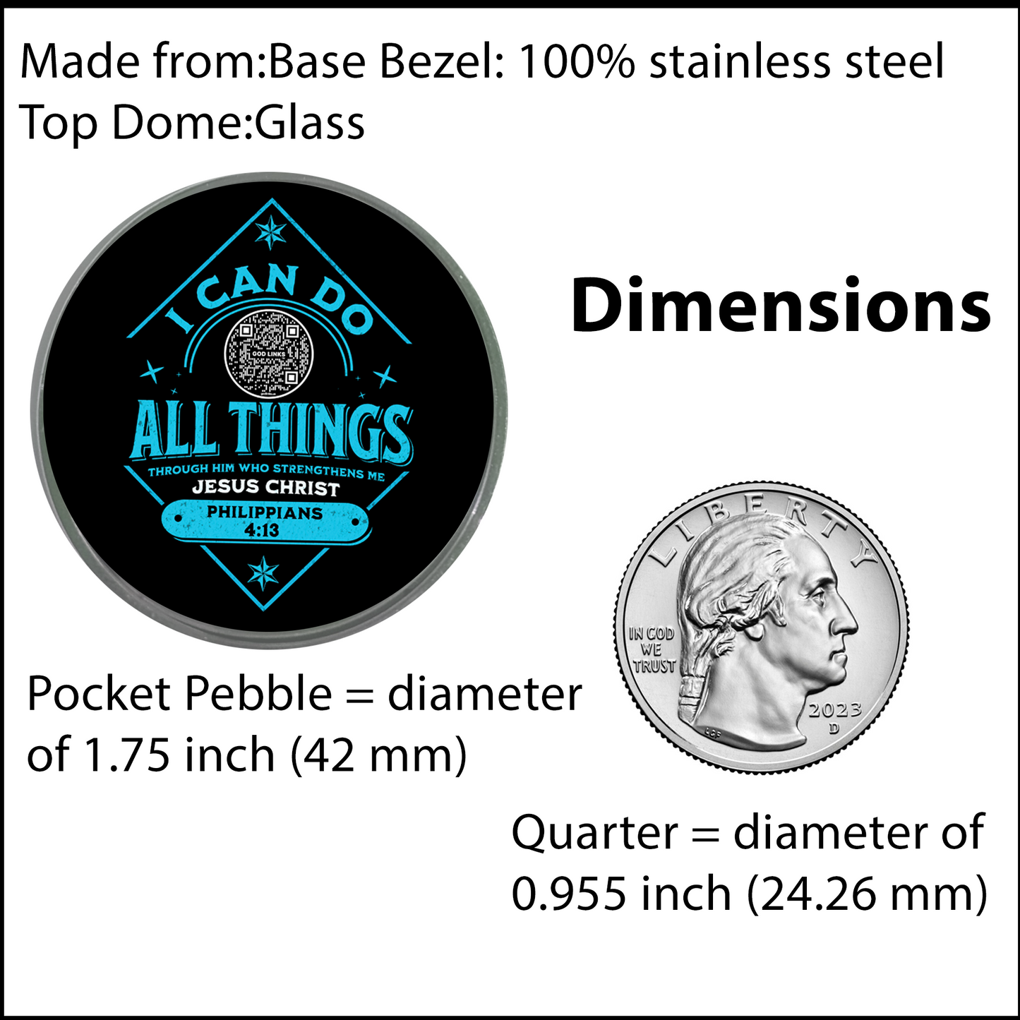 I CAN DO ALL THINGS-BLUE-POCKET PEBBLE