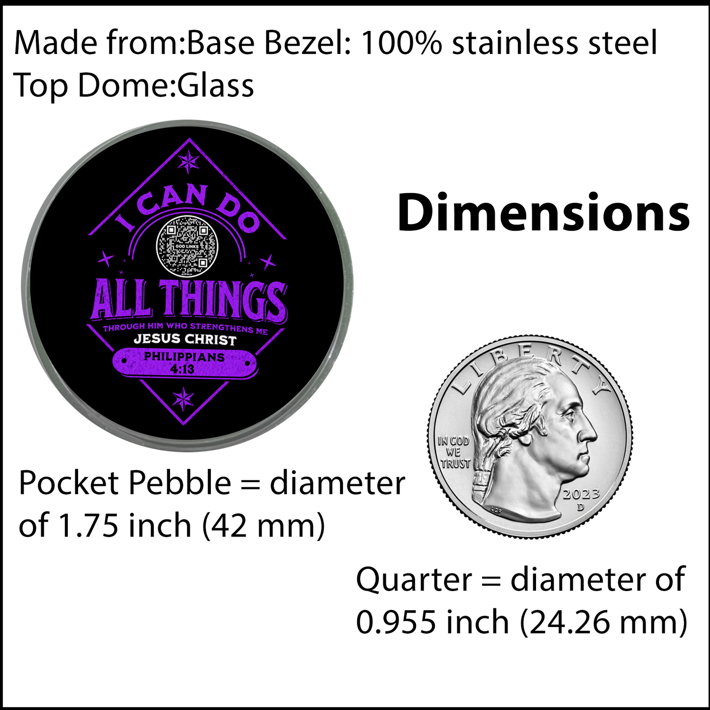 I CAN DO ALL THINGS-PURPLE-POCKET PEBBLE