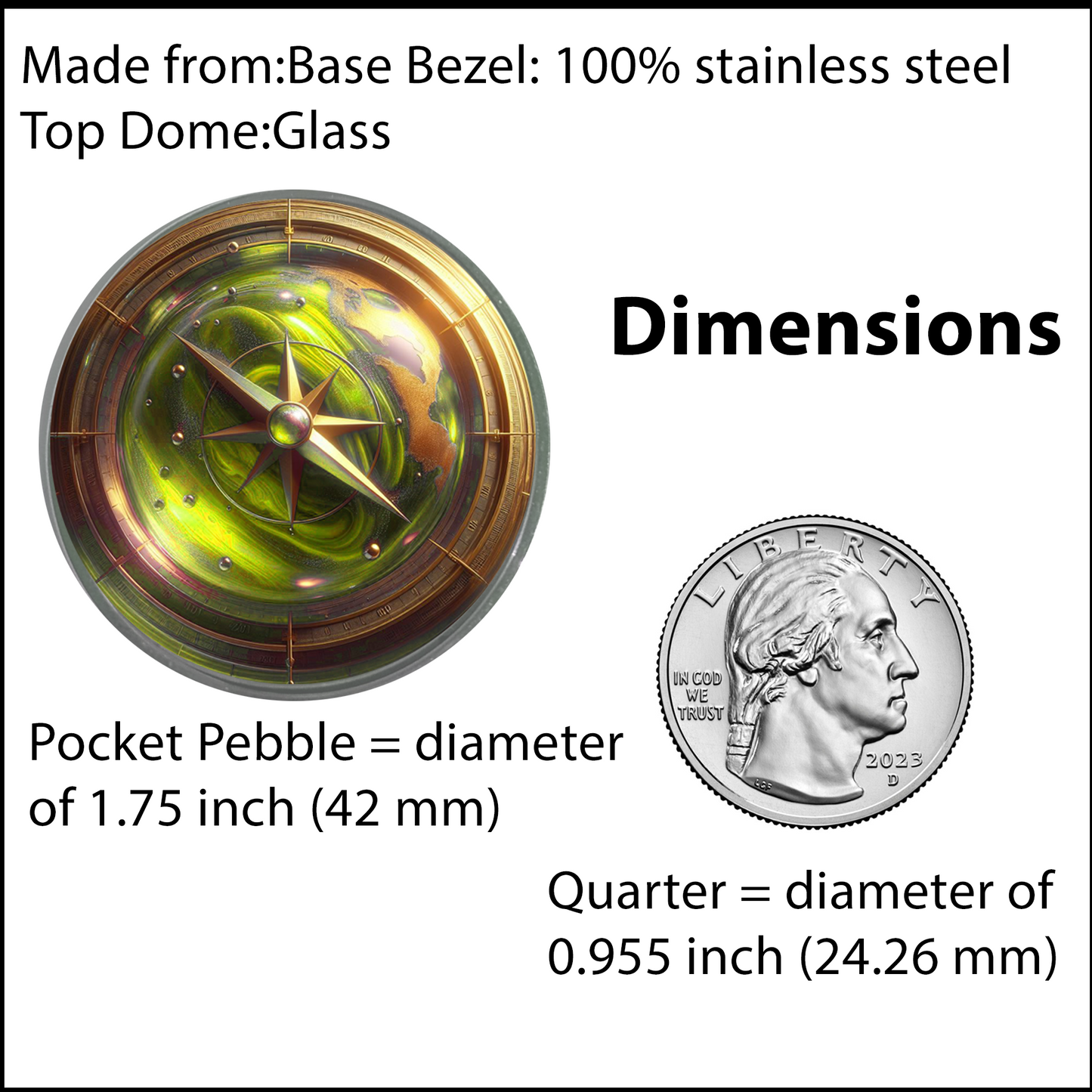 COMPASS-YELLOW-POCKET PEBBLE