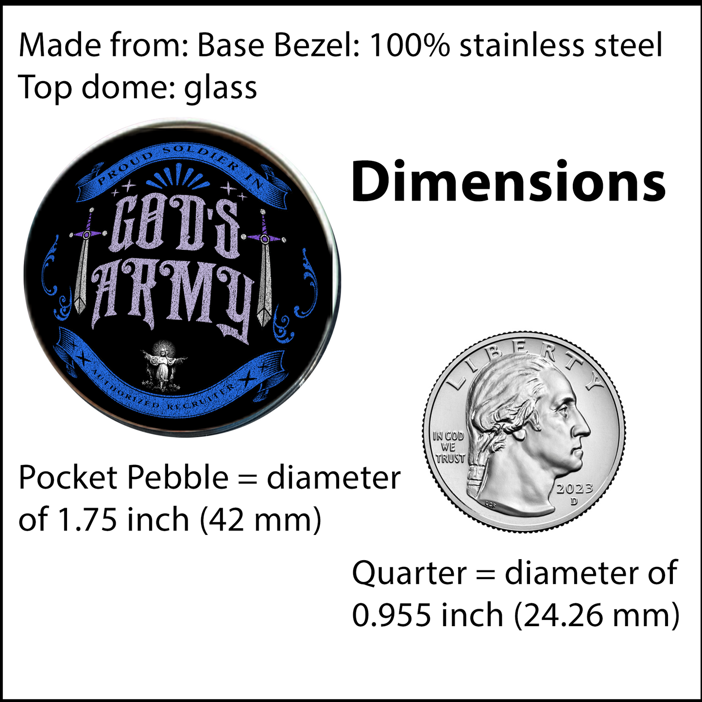 GODS ARMY-DARK BLUE-POCKET PEBBLE