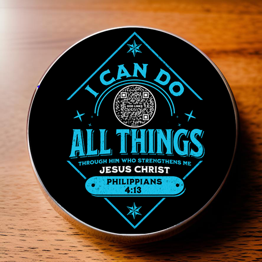 I CAN DO ALL THINGS-BLUE-POCKET PEBBLE