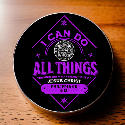 I CAN DO ALL THINGS-PURPLE-POCKET PEBBLE