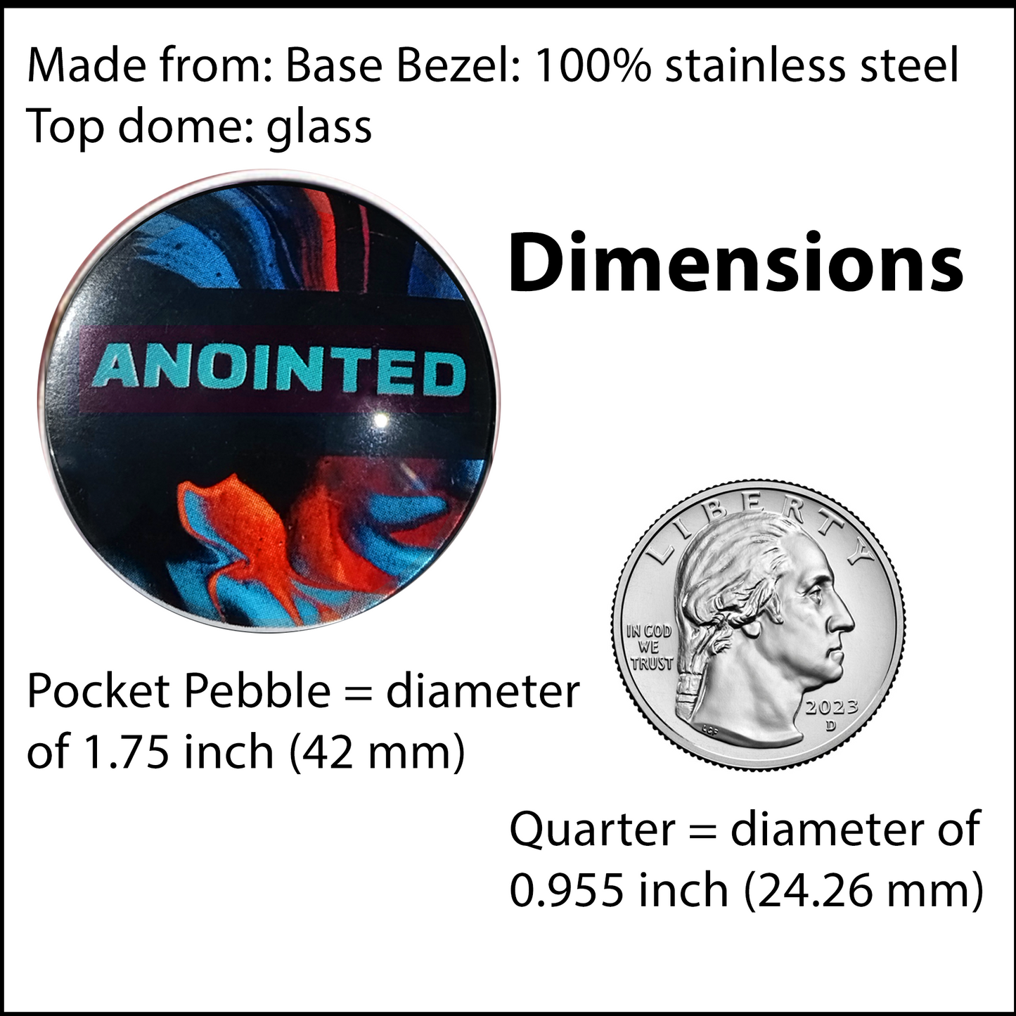 ANOINTED-LIGHT BLUE-POCKET PEBBLE