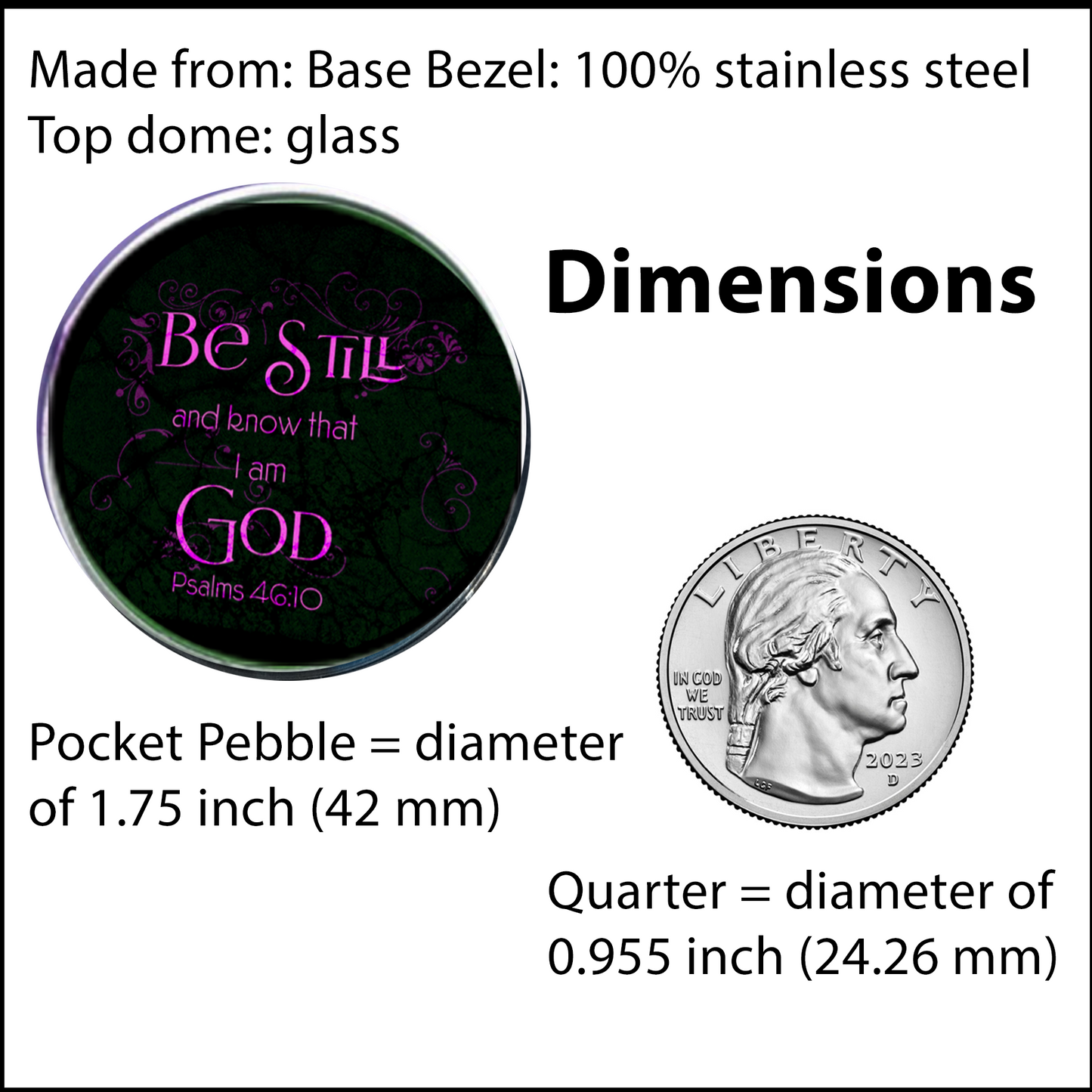 BE STILL-PINK POCKET PEBBLE