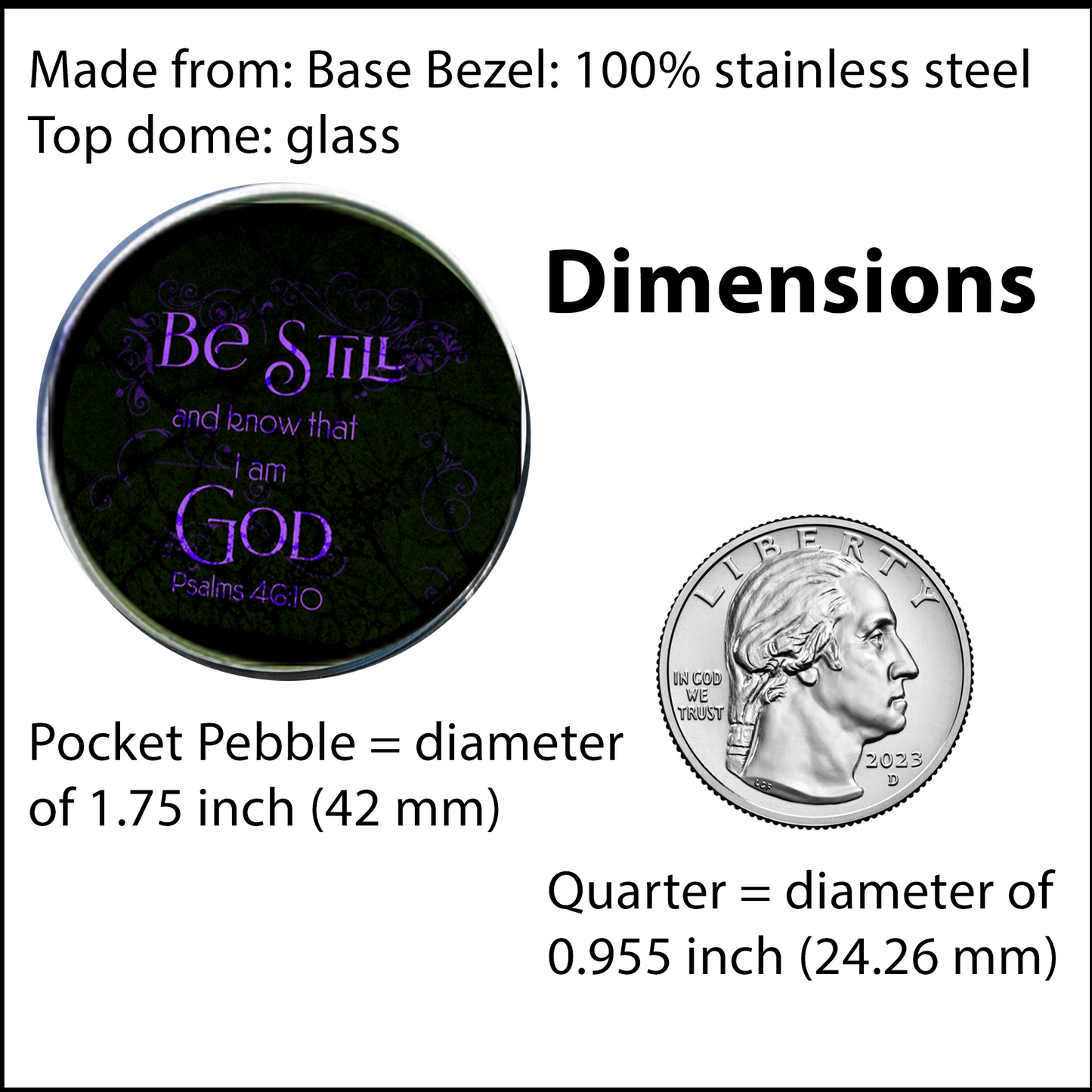 BE STILL-PURPLE-POCKET PEBBLE