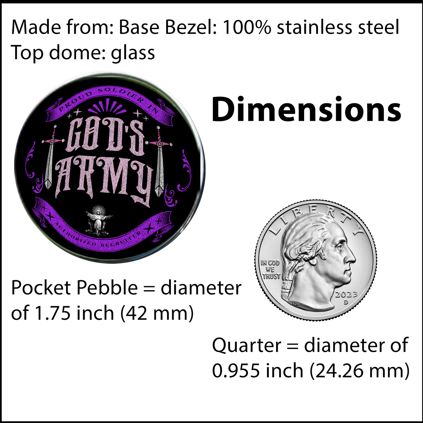 GODS ARMY-PURPLE-POCKET PEBBLE