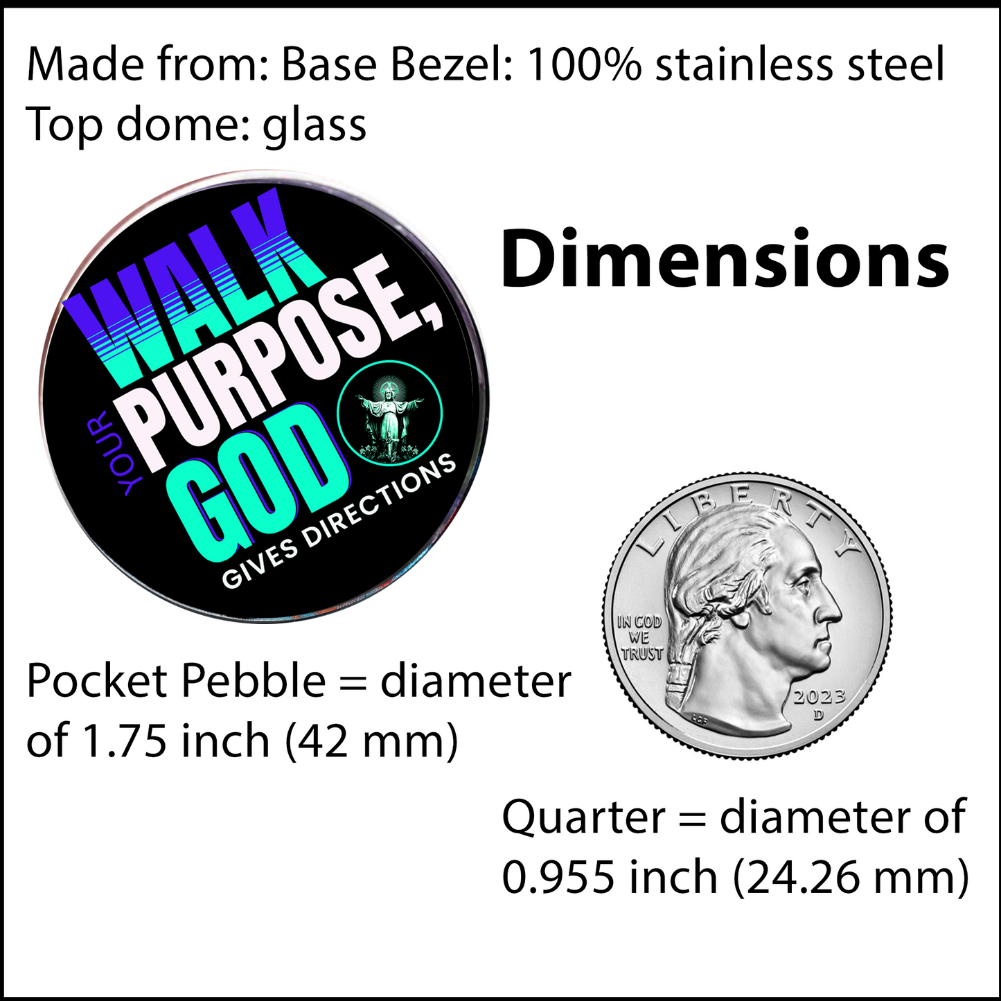WALK YOUR PURPOSE-TEAL-POCKET PEBBLE