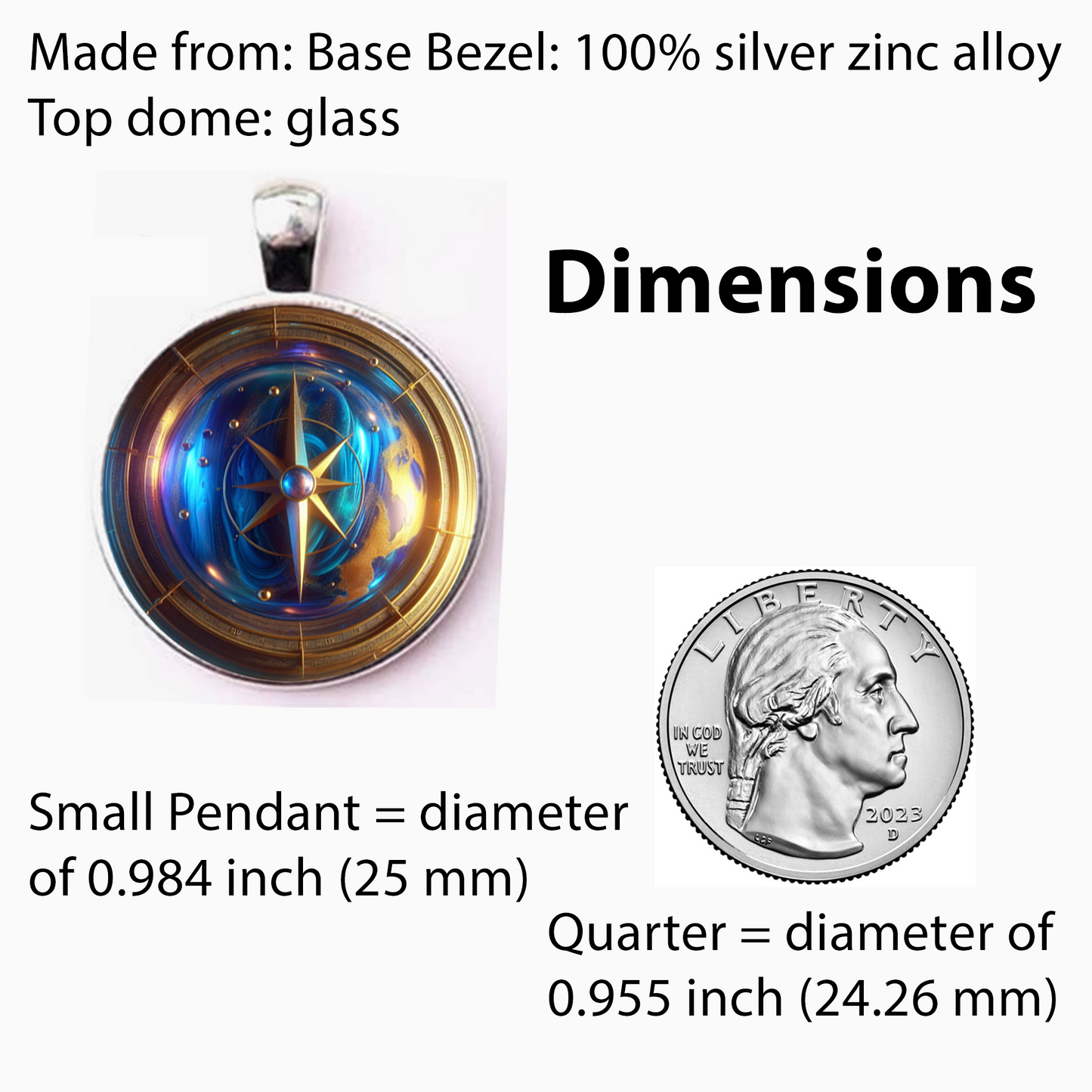 COMPASS-BLUE-SMALL PENDANT