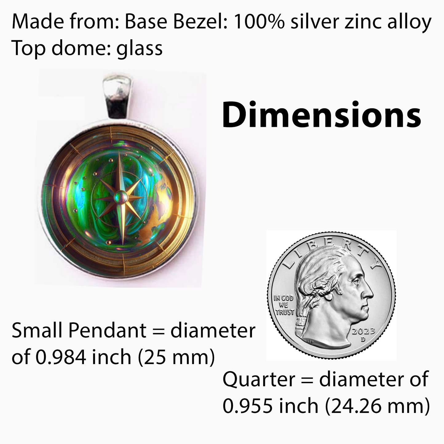 COMPASS-GREEN-SMALL PENDANT
