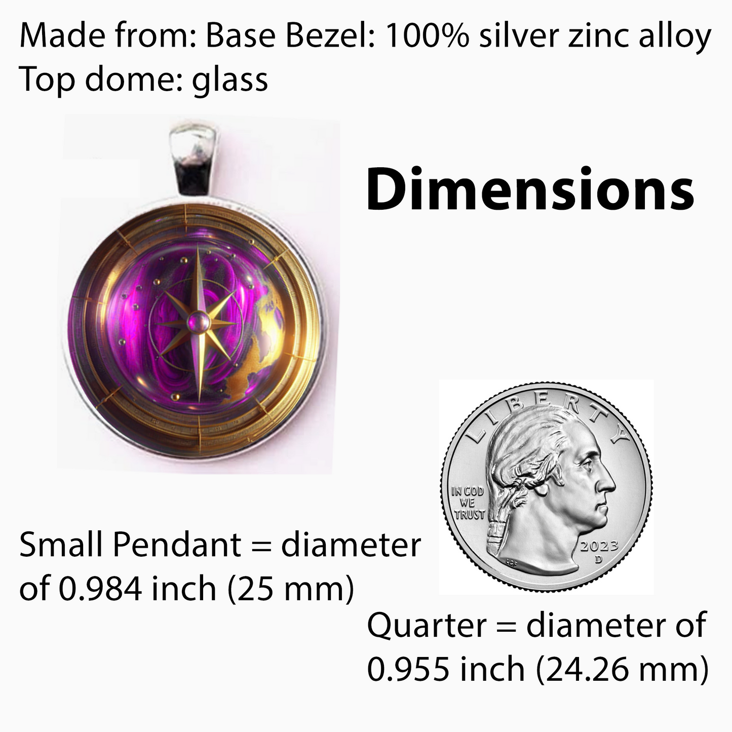 COMPASS-PINK-SMALL PENDANT