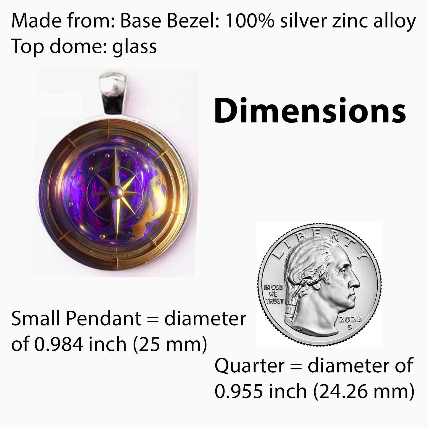 COMPASS-PURPLE-SMALL PENDANT