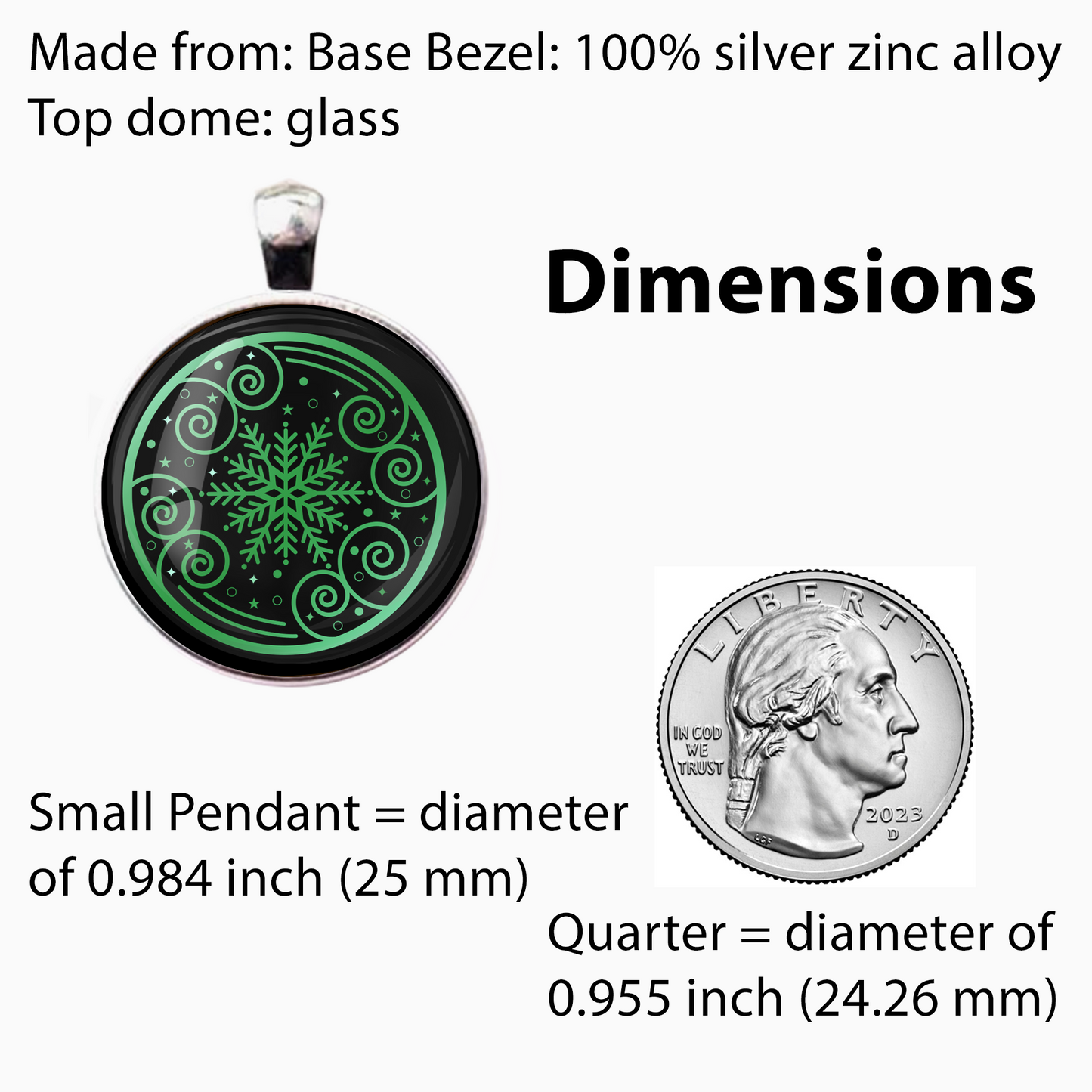 SNOWFLAKE-GREEN-CHRISTMAS-SM PENDANT
