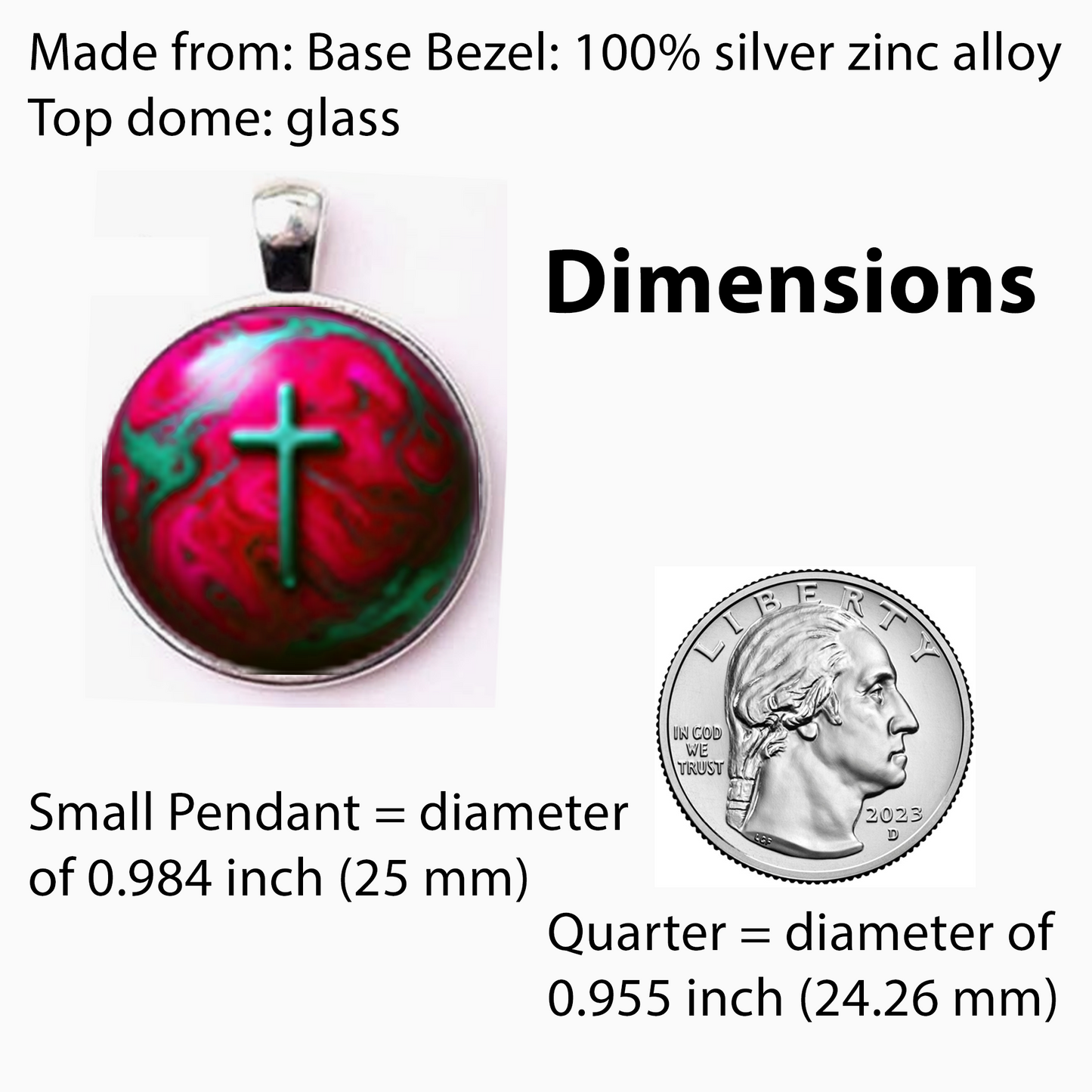 WORLD AND CROSS-PINK-SMALL PENDANT