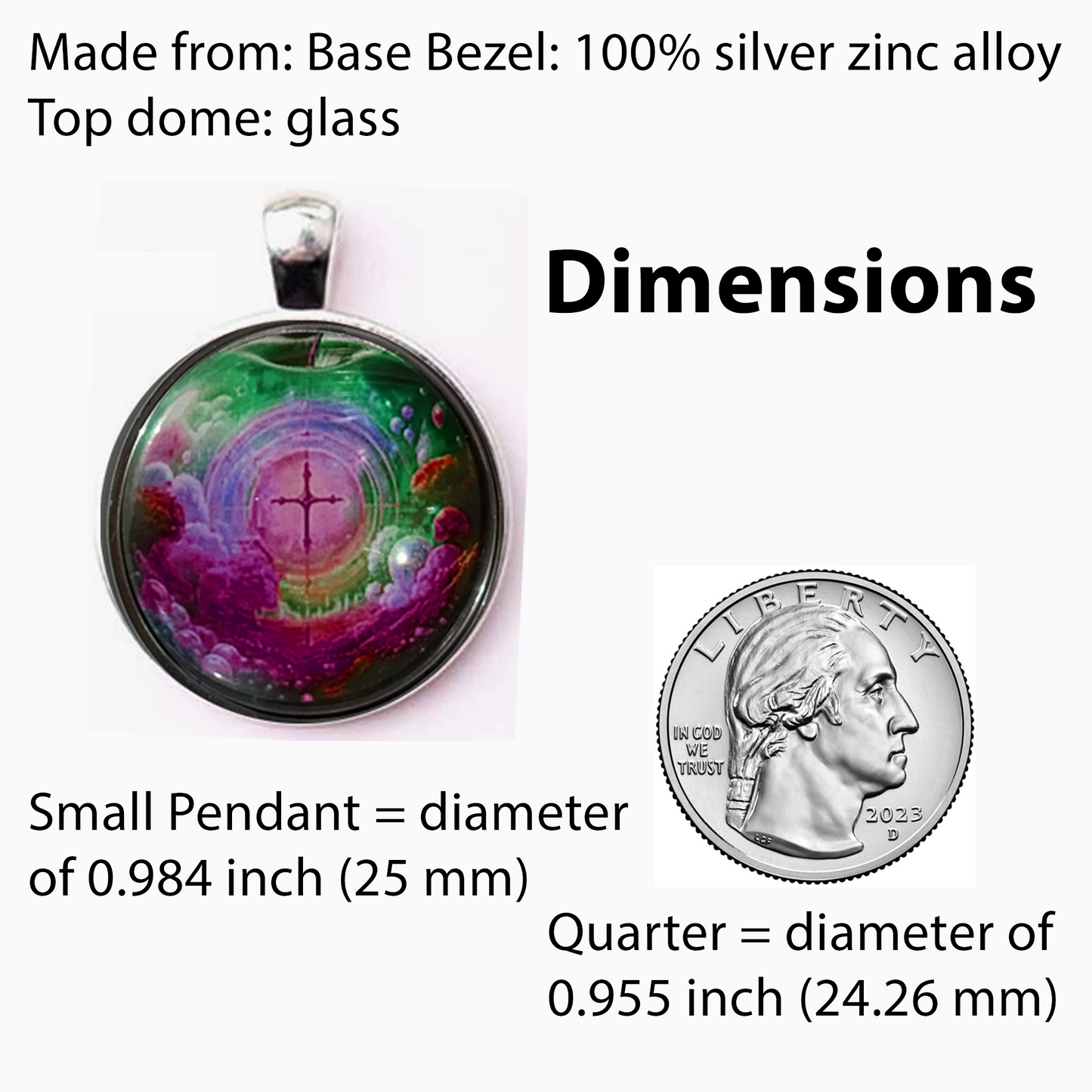 CROSS IN APPLE-PINK-SMALL PENDANT