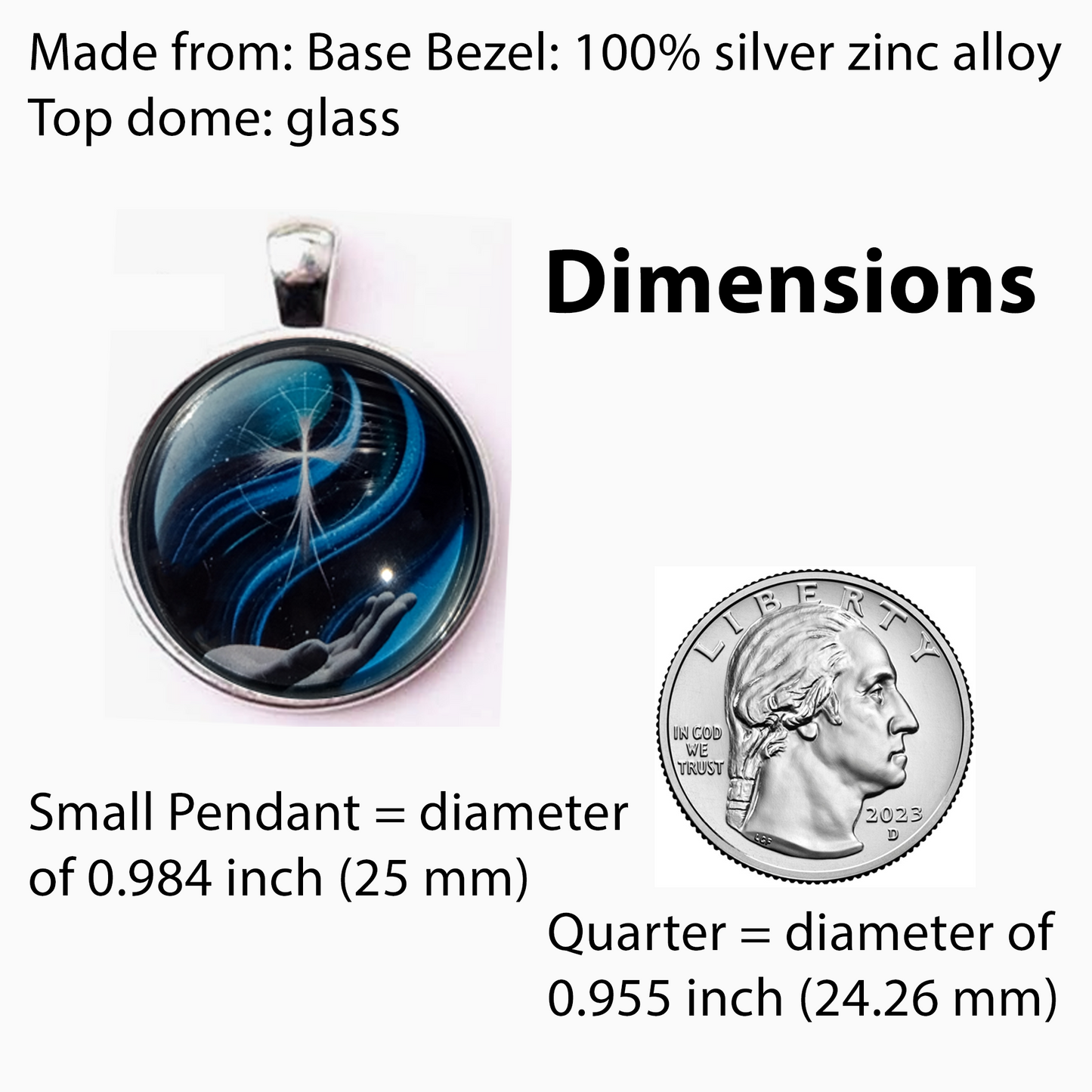 CROSS IN HAND-LIGHT BLUE-SMALL PENDANT