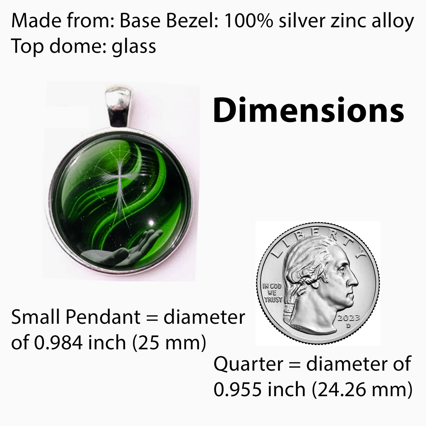 CROSS IN HAND-GREEN-SMALL PENDANT