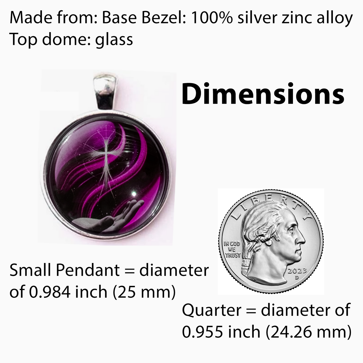 CROSS IN HAND-PINK-SMALL PENDANT