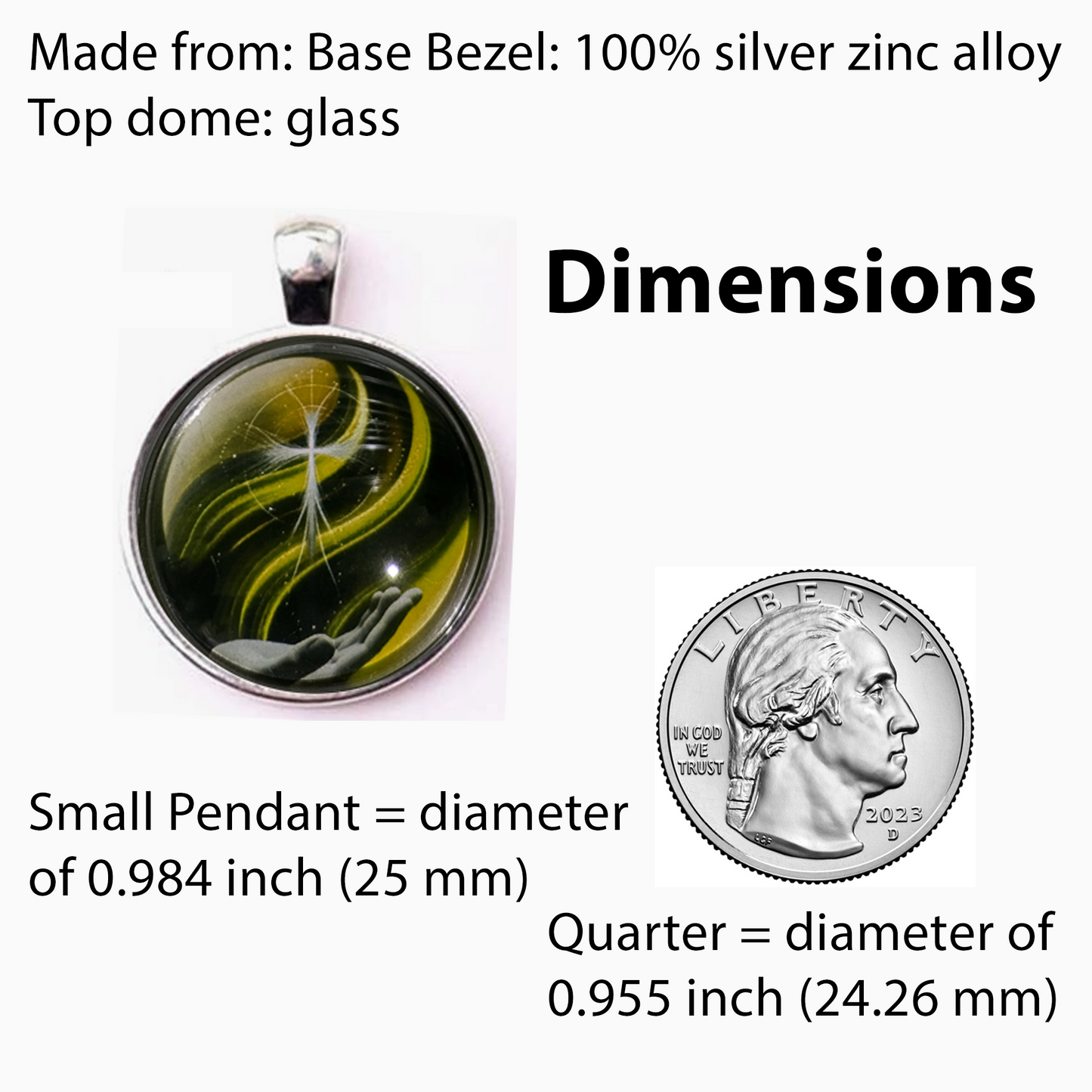 CROSS IN HAND-YELLOW-SMALL PENDANT