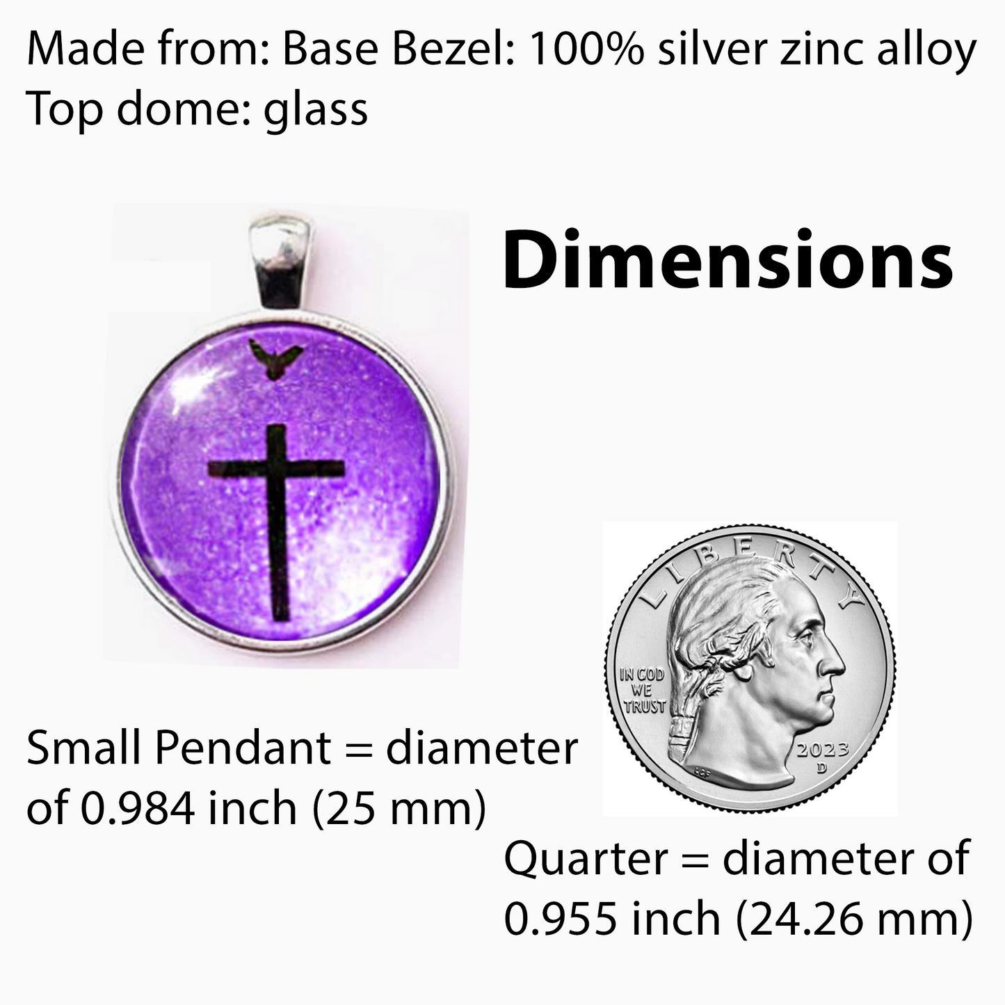 DOVE IN HAND-PURPLE-SMALL PENDANT