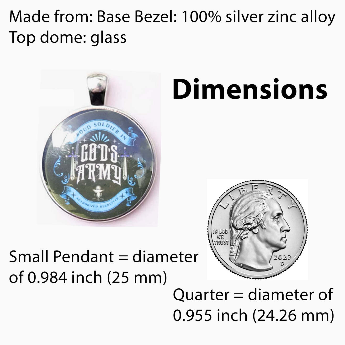 GODS ARMY-LIGHT BLUE-SMALL PENDANT