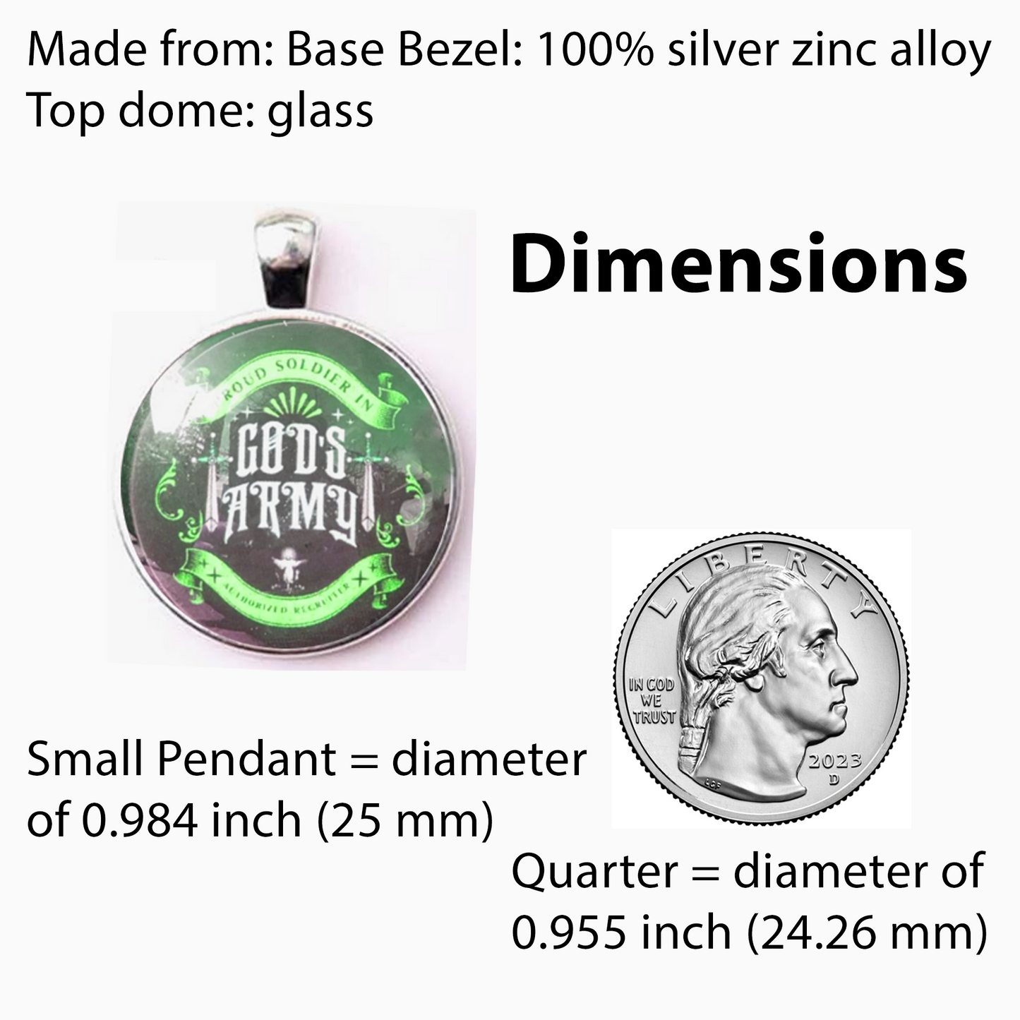 GODS ARMY-GREEN-SMALL PENDANT