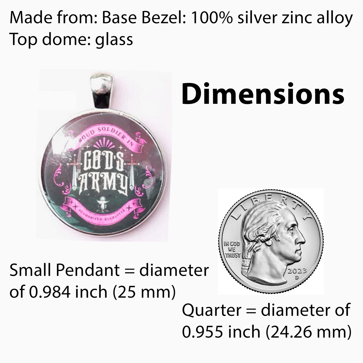 GODS ARMY-PINK-SMALL PENDANT