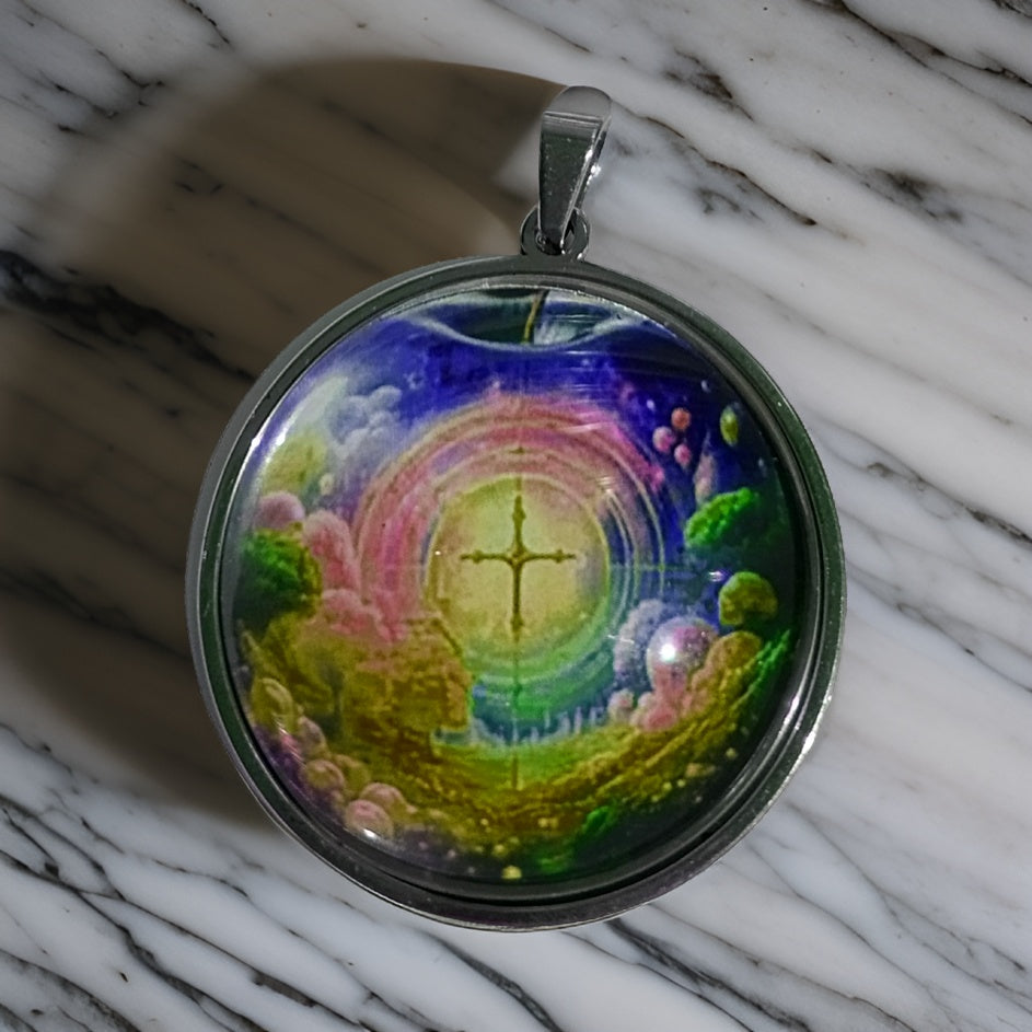 CROSS IN APPLE-YELLOW-LARGE PENDANT