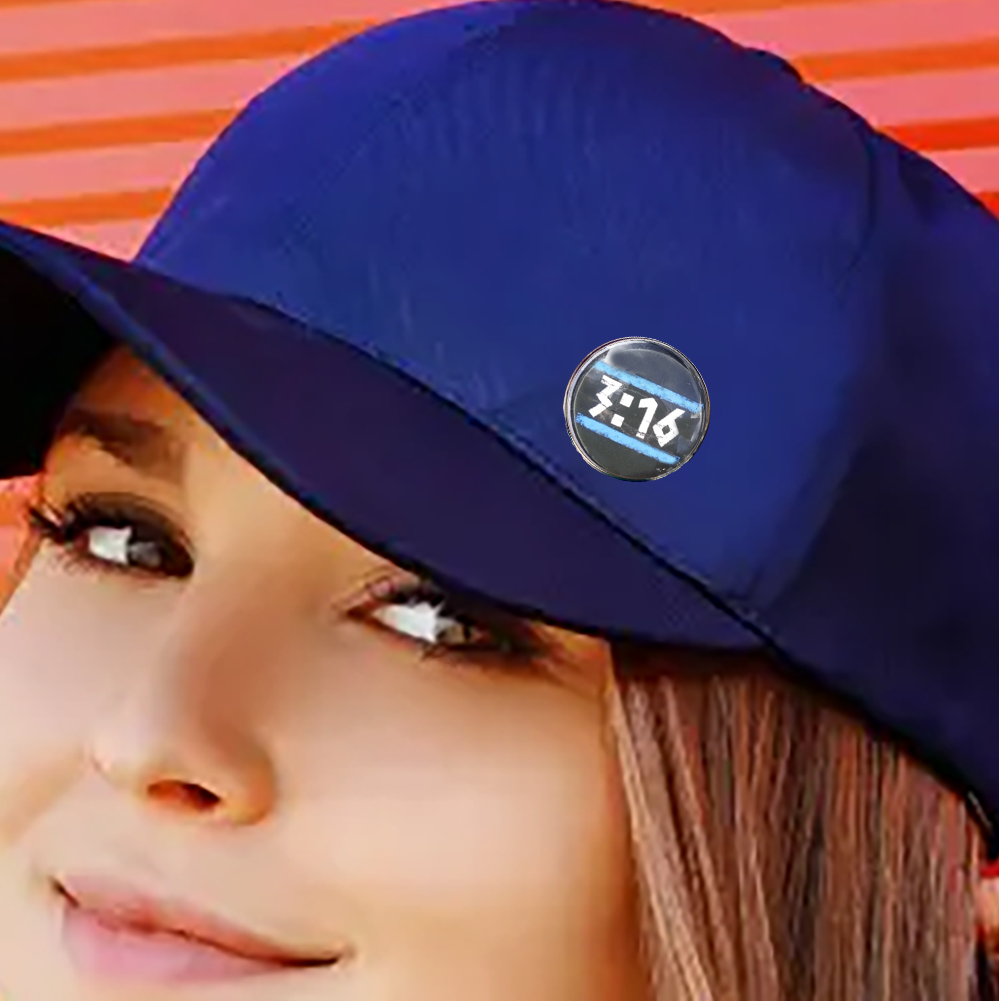 3:16-BLUE-LAPEL/HAT PIN