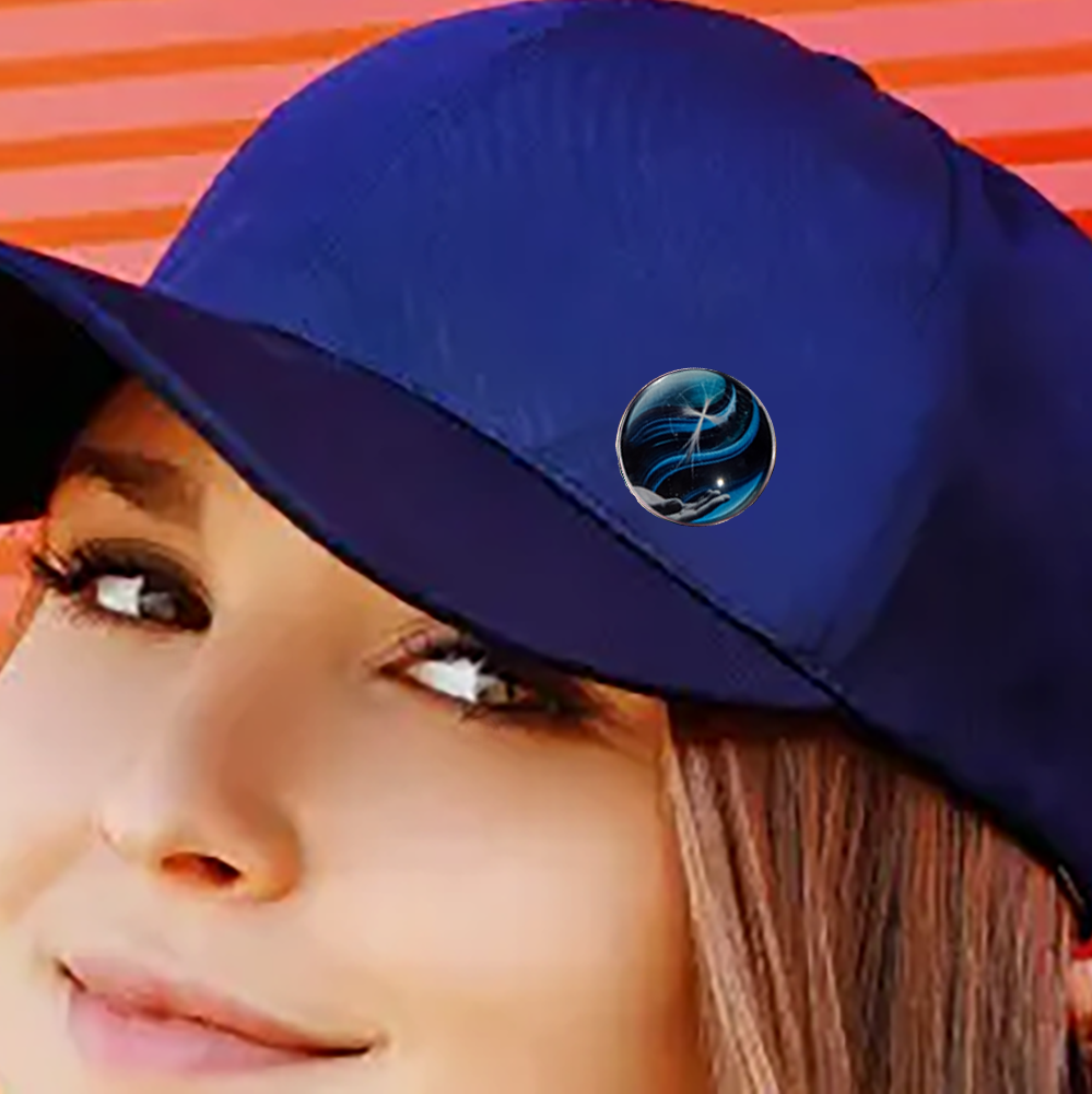 HAND AND CROSS-BLUE-LAPEL/HAT PIN