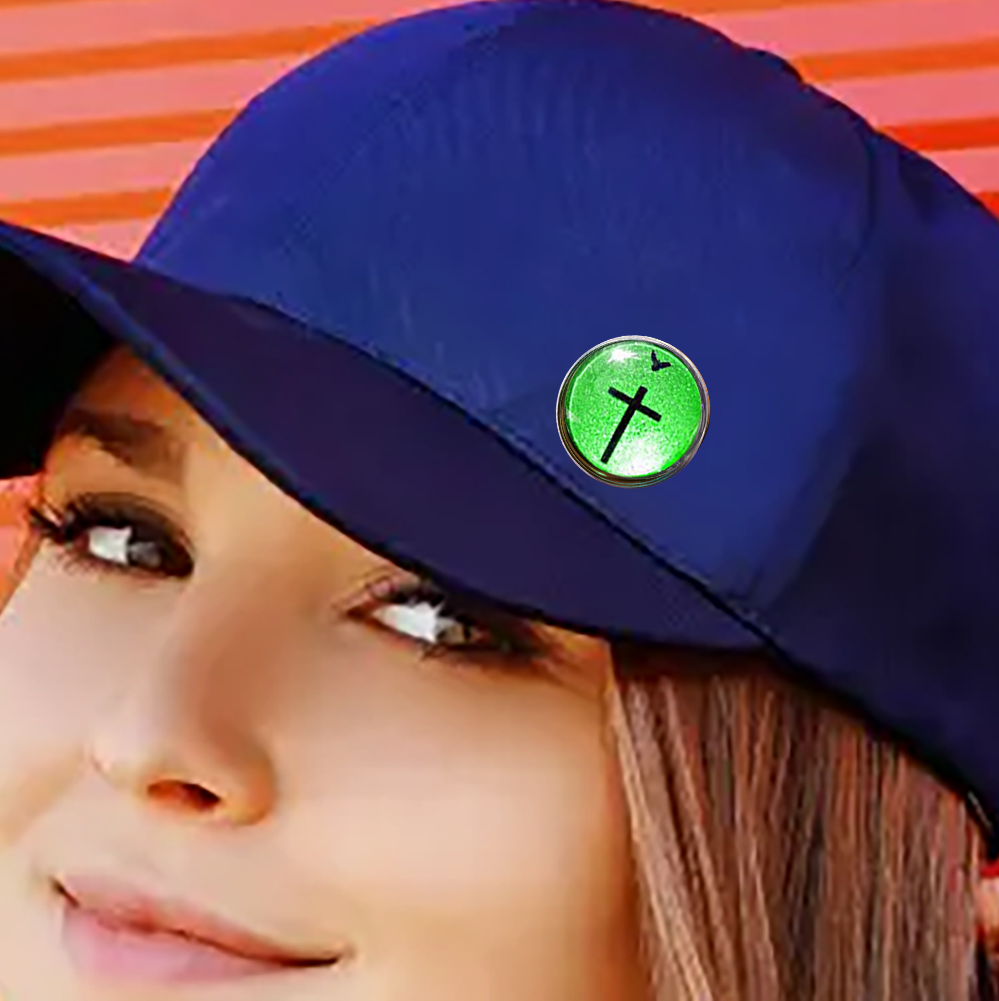 DOVE AND CROSS-GREEN-LAPEL/HAT PIN