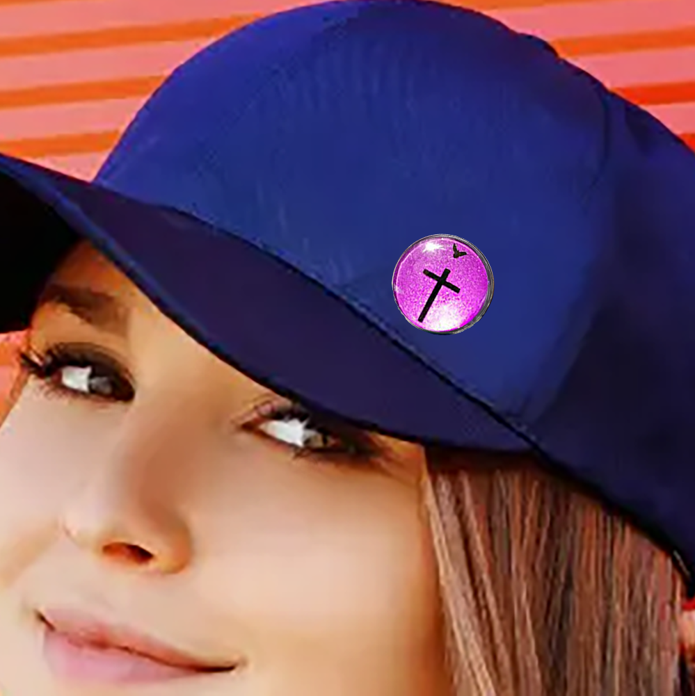 DOVE AND CROSS-PINK-LAPEL/HAT PIN